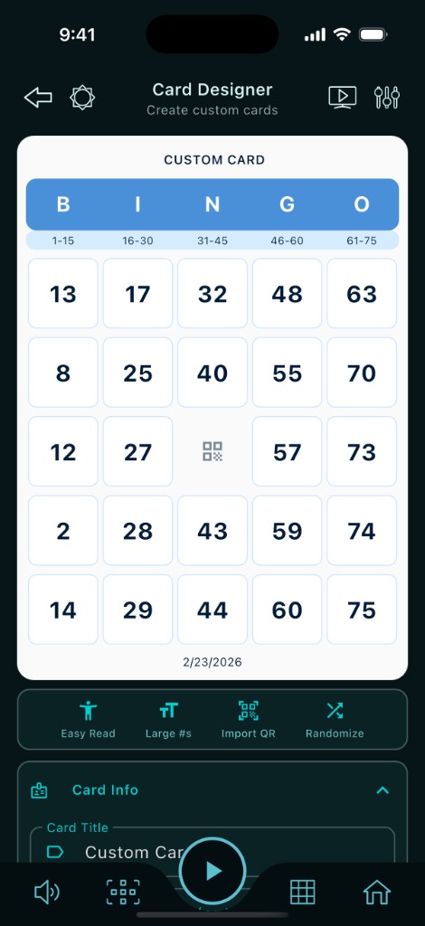 Build your bingo cards